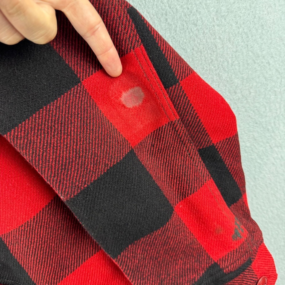 Vintage 50s Woolrich Jacket Mens Large Wool Mackinaw Red Plaid Hunting Talon Zip - Picture 6 of 16